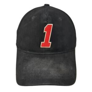 Forever 21 5 Panel Black One Size Number 1 Nation Under God Suede Style Hat